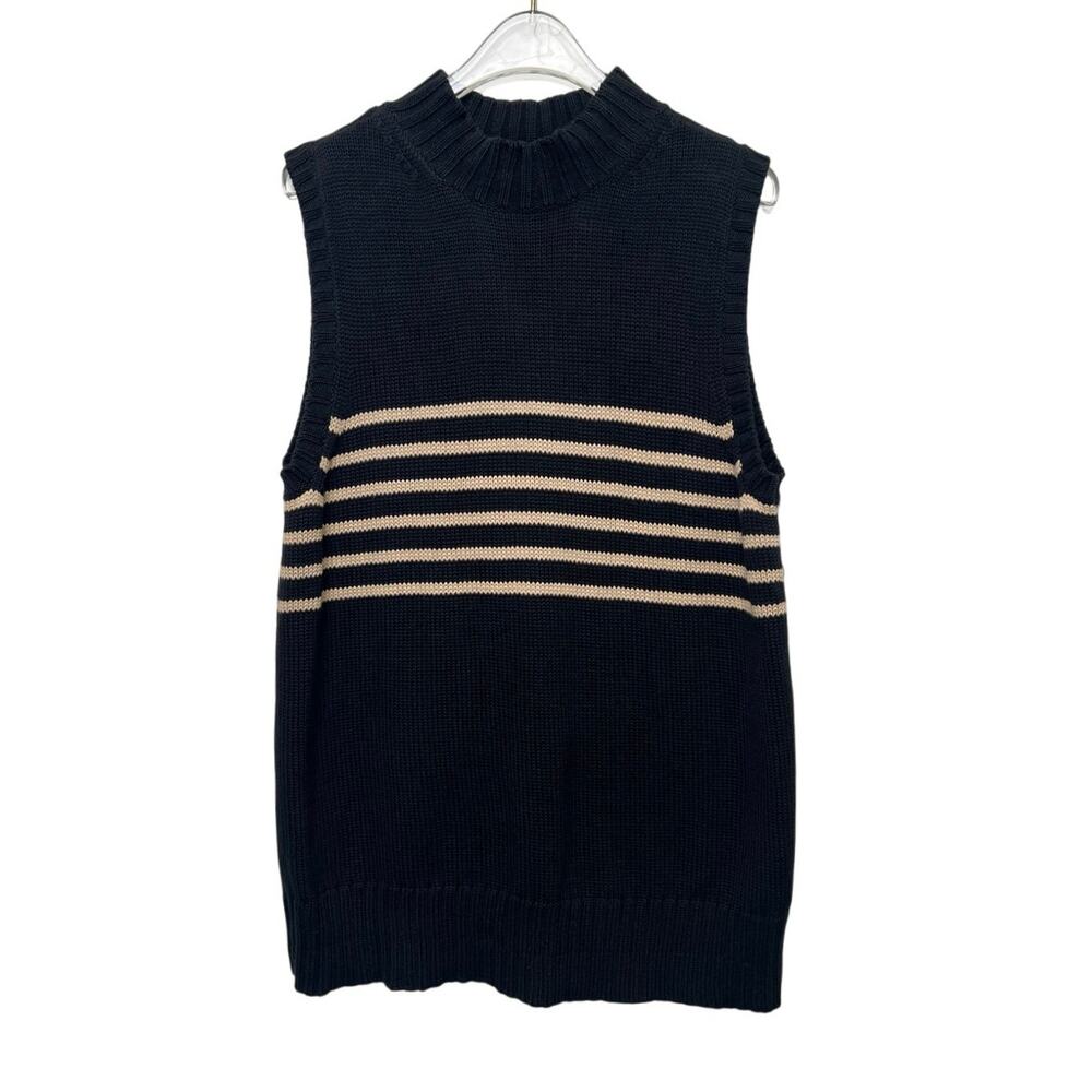 90s Liz Claiborne Knit Striped Crew Neck Sweater Vest M